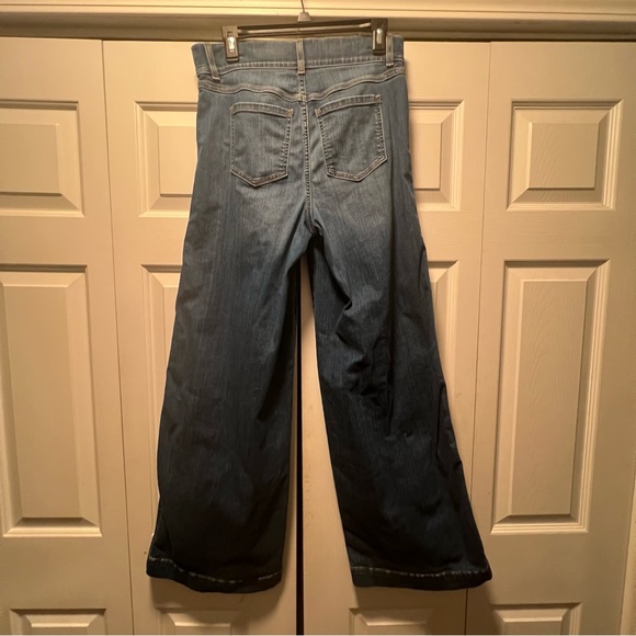 Spanx Seamed Front Wide Leg Jeans Womens Medium 20407R Vintage Indigo PullOn - Picture 4 of 13